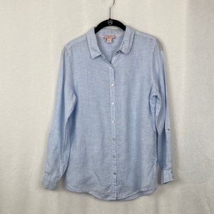 St. Tropez West Women’s 100% Linen Casual Top sz Small